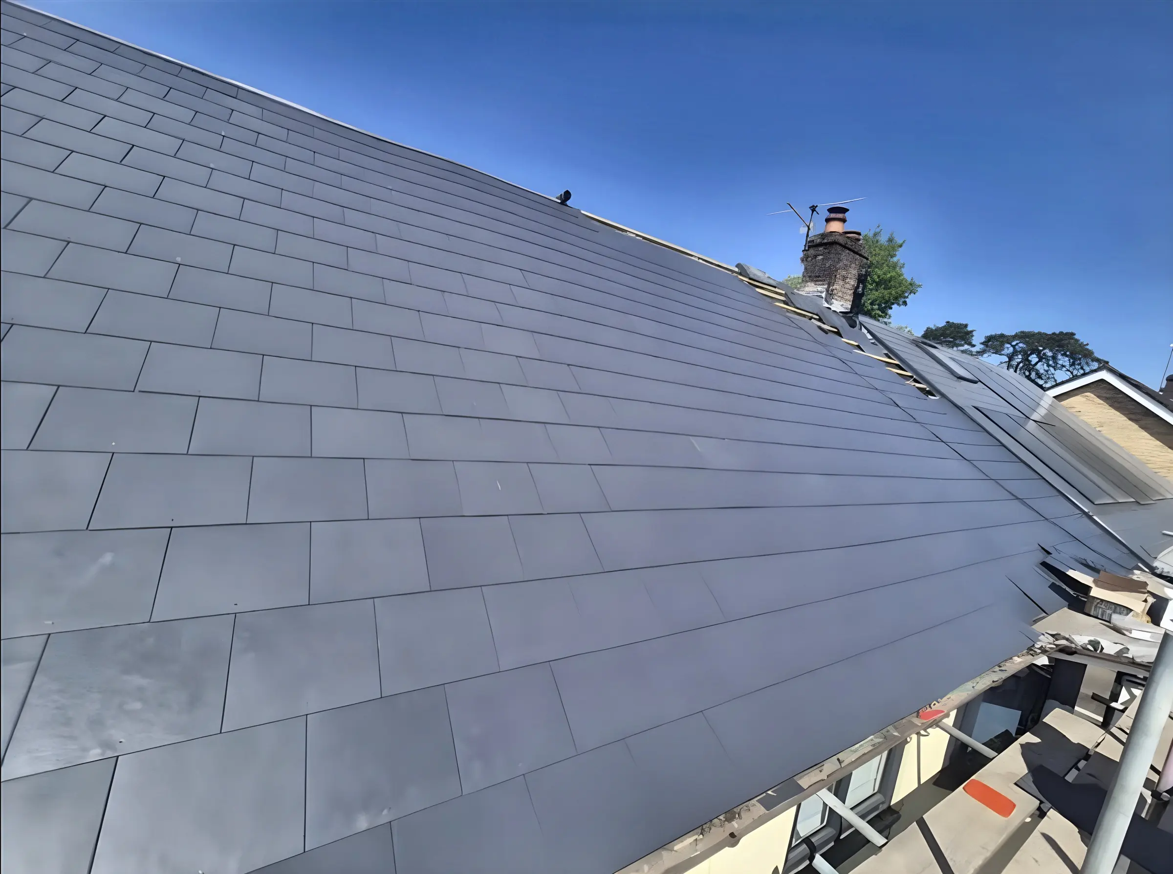 Finished slate roof completed by Quick Fit Roofing Solutions in Cardiff